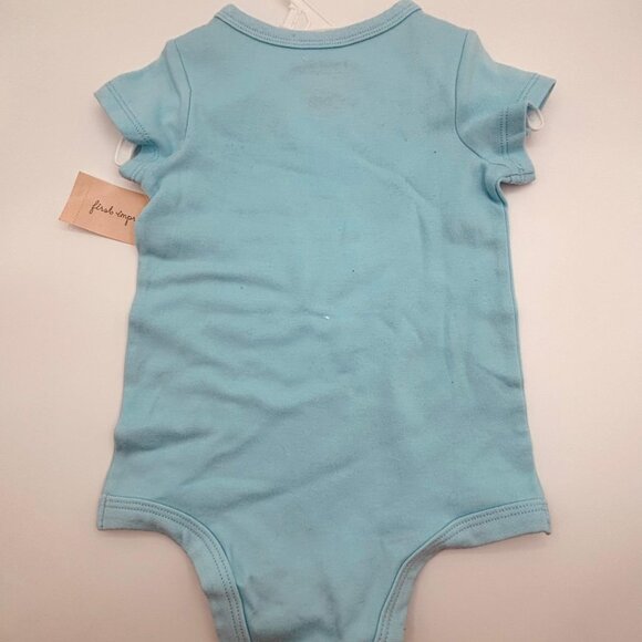 First Impressions Baby Short Sleeve Bodysuit Solid Blue 12 Months - Picture 2 of 4